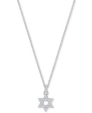 Swarovski Silver-tone Pave Star Of David 16-1/2 Pendant Necklace