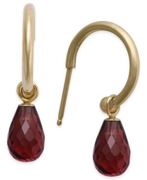 Garnet Drop Hoop Earrings (4-2/5 Ct. T.w.) In 14k Gold