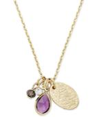 Inspired Life Gold-tone Multi-charm Stone Pendant Necklace