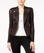 Material Girl Juniors' Illusion Embossed Moto Jacket, Only At Macy's