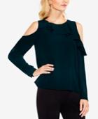 Vince Camuto Cold-shoulder Ruffled Top