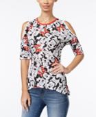 Disney Juniors' Minnie Mouse Cold-shoulder Graphic T-shirt