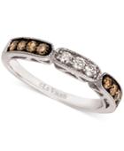 Le Vian Chocolate And White Diamond Band In 14k White Gold (3/8 Ct. T.w.)