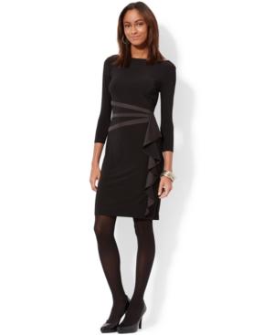 American Living Satin-trimmed Ruffled Dress