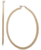 Nine West Extra Large 2-1/5 Textured Hoop Earrings