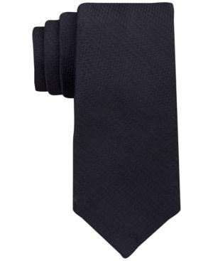 Calvin Klein Men's Black Chevron Solid Skinny Tie