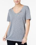Jessica Simpson The Warm Up Juniors' Cutout Graphic-back T-shirt