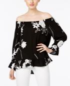 Inc International Concepts Petite Embrodiered Off-the-shoulder Top