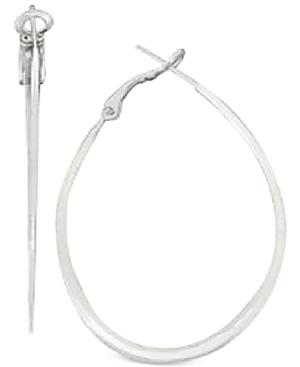 Giani Bernini Thin Oval Hoop Earrings In Sterling Silver, Created For Macy's