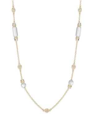 Charter Club Gold-tone Stone And Crystal Long Length Necklace, Only At Macy's