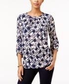 Charter Club Houndstooth-print Top, Only At Macy's