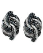 Wrapped In Love Sterling Silver Earrings, White Diamond (1/6 Ct. T.w) And Black Diamond (5/8 Ct. T.w.) Swirl Earrings