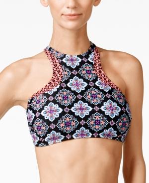 Hula Honey Gypsy Deco Print High-neck Halter Top Women's Swimsuit