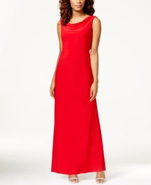 Nightway Sleeveless Cowl-neck Dress