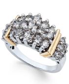 Diamond Cluster Ring (2 Ct. T.w.) In 14k Two-tone Gold