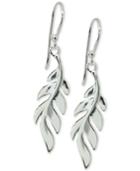 Giani Bernini Leaf Drop Earrings In Sterling Silver, Created For Macy's