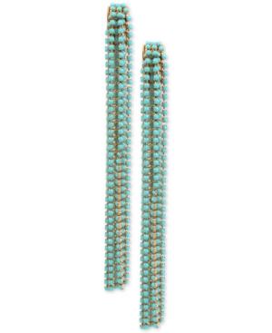 M. Haskell For Inc International Concepts Gold-tone Crystal Linear Drop Earrings, Only At Macy's