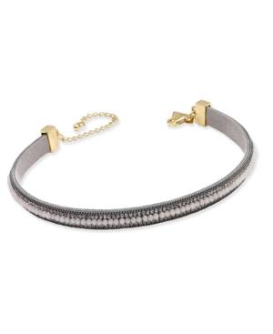 Inc International Concepts Beaded Faux Leather Choker Necklace, Only At Macy's
