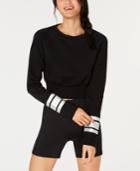 Material Girl Juniors' Striped-sleeve Crop Top, Created For Macy's