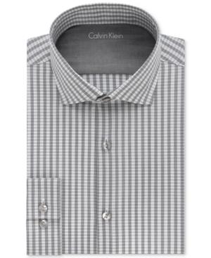 Calvin Klein Men's X Extra Slim-fit Graphite Striped Dress Shirt