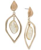 Kenneth Cole New York Gold-tone Stone Orbital Drop Earrings