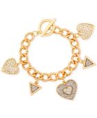Guess Gold-tone Pave Heart Charm Bracelet