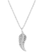 Lucky Brand Silver-tone Pave Leaf Pendant Necklace