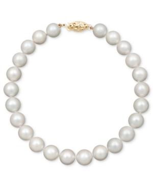 "belle De Mer Pearl Bracelet, 8"" 14k Gold A+ Cultured Freshwater Pearl Strand (7-1/2-8mm)"