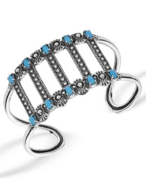 American West Turquoise Bar Bracelet In Sterling Silver