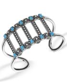 American West Turquoise Bar Bracelet In Sterling Silver