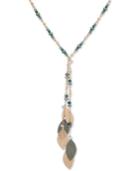 Lonna & Lilly Two-tone Crystal & Bead Leaf 28 Lariat Necklace