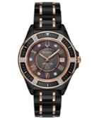 Bulova Women's Diamond-accent Marine Star Two-tone Ceramic Bracelet Watch 37mm