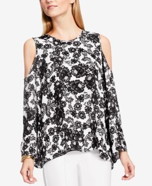Vince Camuto Printed Cold-shoulder Top