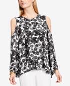 Vince Camuto Printed Cold-shoulder Top