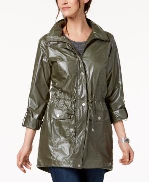 Style & Co Shiny Roll-tab-sleeve Anorak, Created For Macy's