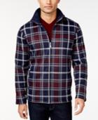 Club Room Big And Tall Plaid Full-zip Fleece Jacket, Only At Macy's