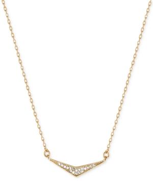 Lucky Brand Gold-plated Pave Chevron Pendant Necklace