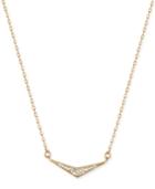 Lucky Brand Gold-plated Pave Chevron Pendant Necklace