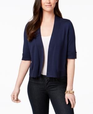 Jm Collection Cropped Button-detail Cardigan, Created For Macy's
