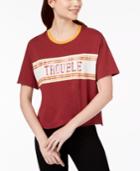 Rebellious One Juniors' Trouble Cotton Graphic T-shirt