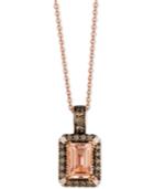 Le Vian Chocolatier Morganite (3/4 Ct. T.w.) And Diamond (1/5 Ct. T.w.) Pendant Necklace In 14k Rose Gold
