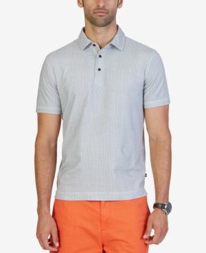 Nautica Men's Slim-fit Grid-pattern Polo