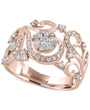 Effy Diamond Filigree Floral Ring (1/2 Ct. T.w.) In 14k Gold Or Rose Gold