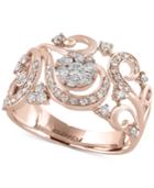 Effy Diamond Filigree Floral Ring (1/2 Ct. T.w.) In 14k Gold Or Rose Gold