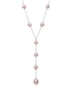 Belle De Mer Pink Cultured Freshwater Pearl (6mm, 7-1/2mm) 18 Lariat Necklace In Sterling Silver