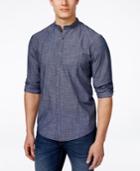 Alfani Men's Warren Banded-collar Long-sleeve Shirt, Classic Fit, Created For Macy's
