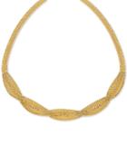 Braided Wheat Link 17 Collar Necklace In 10k Gold