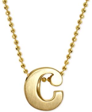 Alex Woo Lowercase C 16 Pendant Necklace In 14k Gold