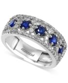 Effy Sapphire (2/3 Ct. T.w.) And Diamond (1/2 Ct. T.w.) Band In 14k White Gold