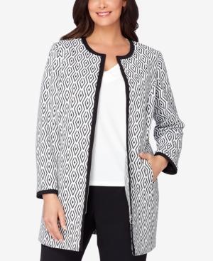 Tahari Asl Plus Size Long Jacquard Blazer